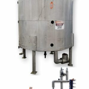Used 1,000 Gallon Stainless Steel Tank with Plate Heat Exchanger and Pump Package