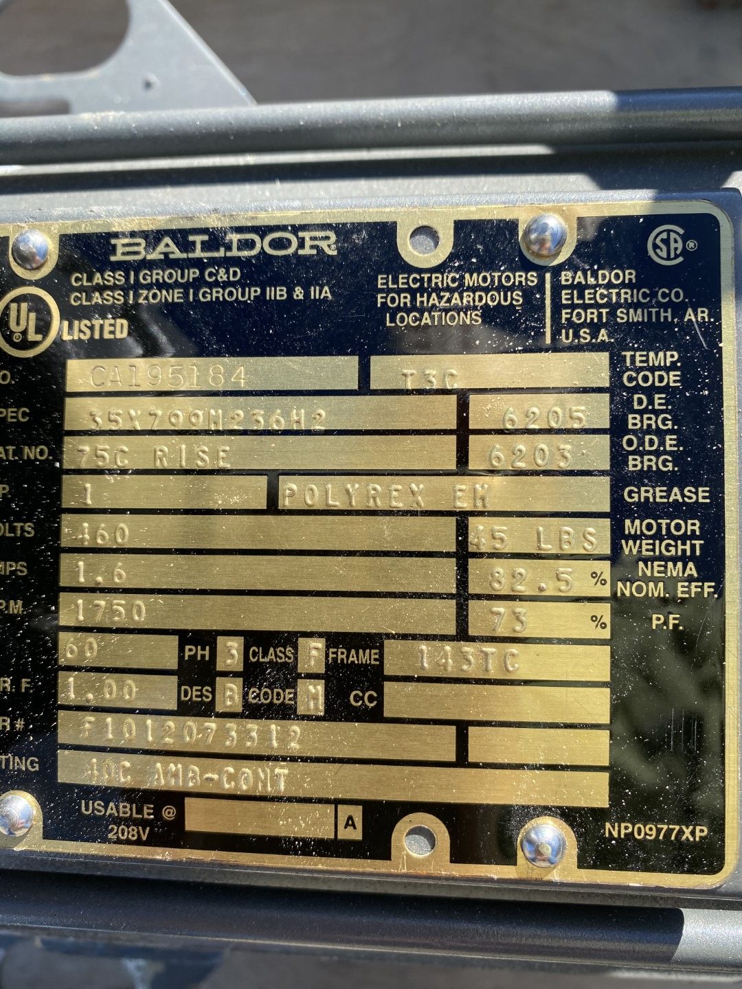 Baldor Vfd Rated Motor