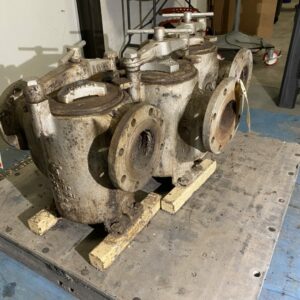4” SIMPLEX BASKET STRAINERS. FLANGED CONNECTIONS. CAST IRON BODY; STAINLESS STEEL BASKET.