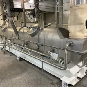 24” X 30’ LONG STAINLESS STEEL CARRIER FOOD GRADE VIBRATING FLUID BED DRYER WITH STEAM HEATER COILS