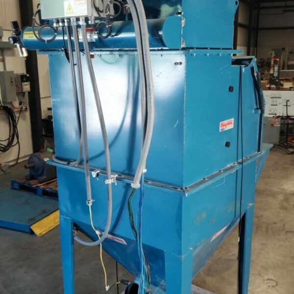 FLEXICON CARBON STEEL BAG DUMP STATION WITH INTEGRAL DUST COLLECTOR AND FAN.