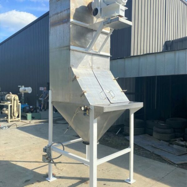 C.P. ENVIRONMENTAL STAINLESS STEEL BAG DUMP STATION WITH DUST COLLECTOR AND FAN