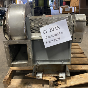 7.5 HP CHAMPION FAN CF20LS, STAINLESS HOUSING AND FAN