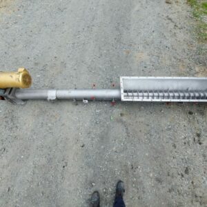 6" DIAMETER X 131” LONG STAINLESS STEEL SCREW CONVEYOR WITH FLARED INLET TROUGH