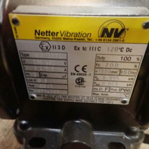 NETTER VIBRATOR, MODEL NO NEG 2570. 230/460 VOLT, 1800 RPM. UNUSED.