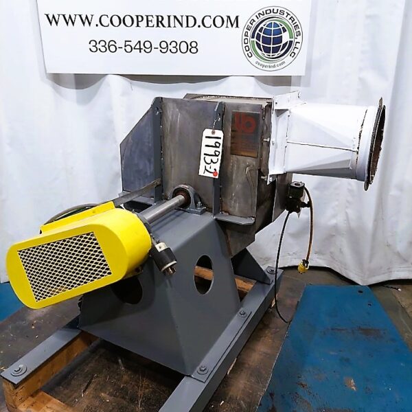 ILLINOIS BLOWER CO. SIZE 9 MH MATERIAL HANDLING FAN. STAINLESS STEEL AIR STREAM CONTACT PARTS