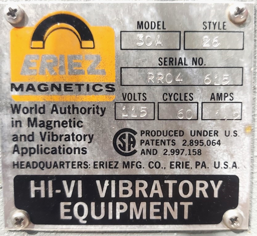 Eriez 46C  Vibratory Feeder 12 Inch Width x 30 Inch Length Flat