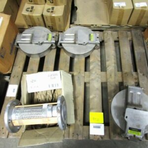 (3) KNAPP CO. NON-PRESSURE MANHOLE COVERS & (1) 3”W x 12”L STAINLESS STEEL FLANGED END BRAIDED HOSE (UNUSED & BOXED)