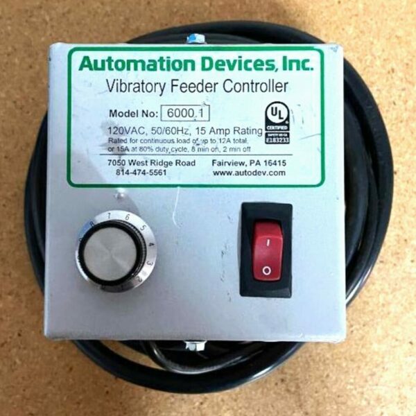 AUTOMATION DEVICES, INC. VIBRATORY FEEDER CONTROLLER, MODEL #6000.1