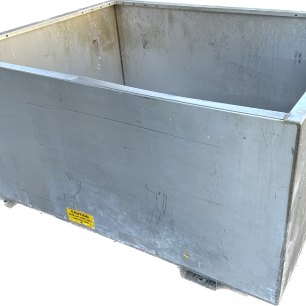 2098 GALLON (85 CU FT) STAINLESS TANK CATCH BASIN / TOTE WITH FORKLIFT POCKETS