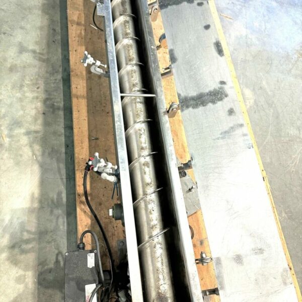 6” DIAMETER X 7’ LONG AMERICAN ALLOY THOMAS AND MULLER STAINLESS STEEL JACKETED AUGER SCREW CONVEYOR