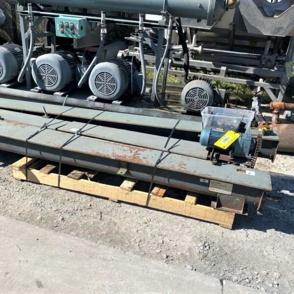 ITEM 1981:  6” X 30’ LONG LINK BELT CARBON STEEL SCREW CONVEYOR WITH U-TROUGH DESIGN AND FLAT COVERS