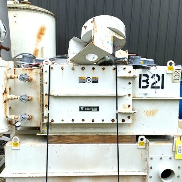 58 SQUARE FOOT FILTER AREA BUHLER HORIZONTAL MOUNTED BIN VENT FILTERS, PULSE JET CLEANING