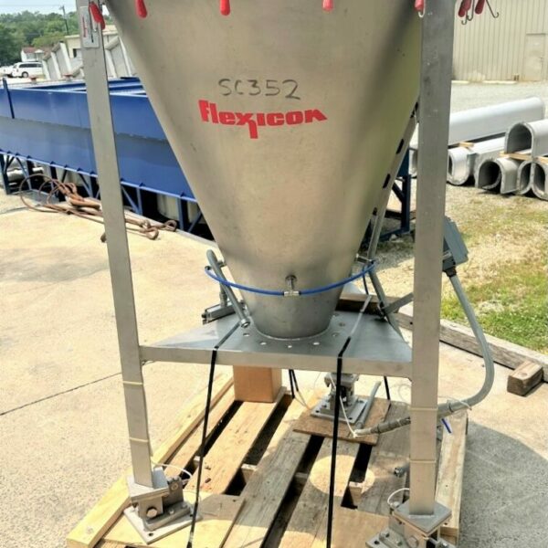 ITEM 2646-2:  11 CU FT FLEXICON STAINLESS HOPPER WITH RICE LAKE LOAD CELLS