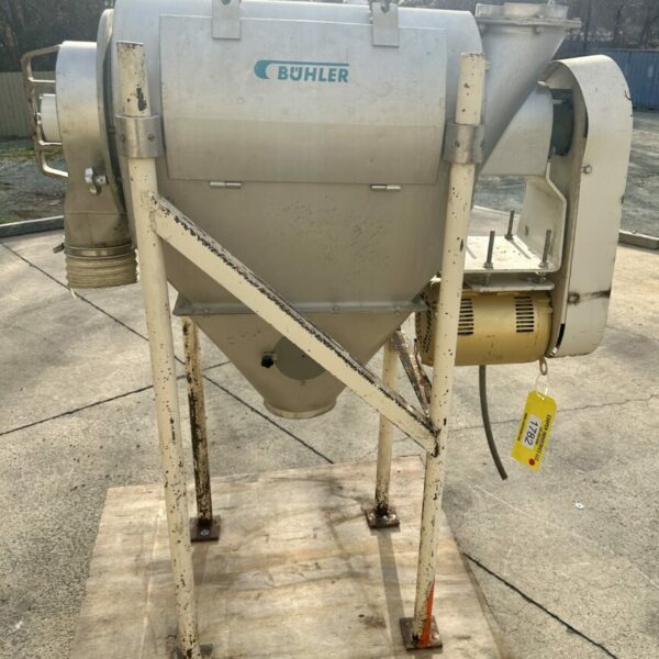 ITEM 1782:  7.5 HP BUHLER ROTARY SIFTER 12 INCH DIAMETER SCREEN STAINLESS, USED