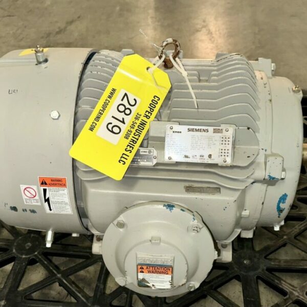 ITEM 2819: 20 HP SIEMENS ELECTRIC MOTOR FRAME 286T VFD RATED 1180 RPM