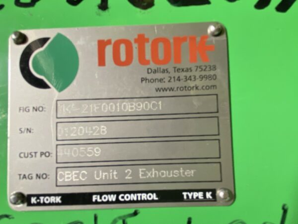 ITEM 2211:  TYPE K DAMPER DRIVES ROTORK UNUSED PNEUMATIC DAMPER DRIVE CONTROLS AND POSITIONER.  SEE NAMEPLATE PHOTOS FOR ADDITIONAL DETAILS. - Image 7