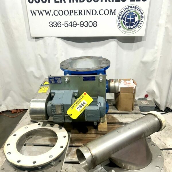 ITEM 2644: 13” ZEPPELIN TYPE A1320/21.8GC-II ROTARY AIRLOCK CARBON BODY STAINLESS ROTOR USED