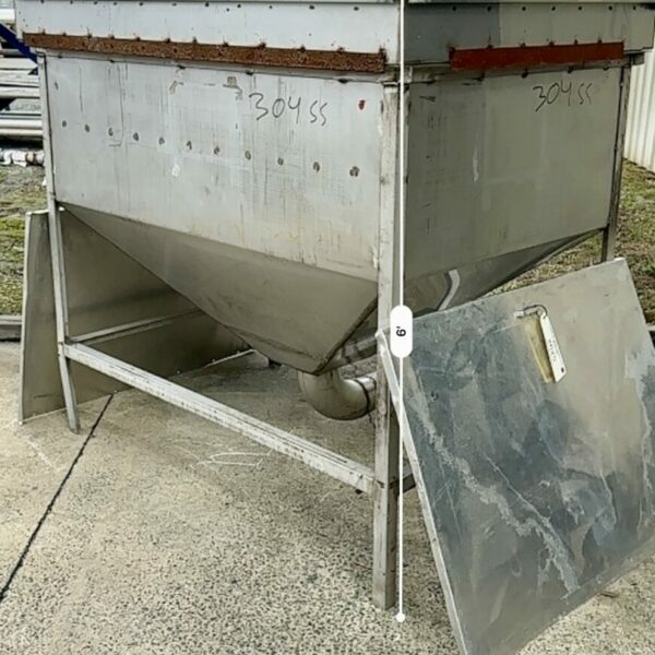 ITEM 2625:  80 CU FT STAINLESS PNEUMATIC CONVEYING HOPPER, USED