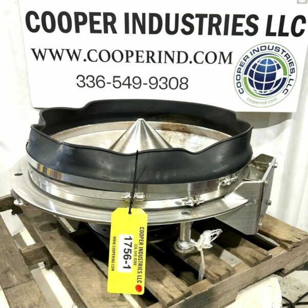 ITEM 1756-1: 32” (800 MM) DIAMETER AZO BIN ACTIVATOR STAINLESS USED, MODEL VIBRATIONSBODEN 800 TYPE B MD EX A212