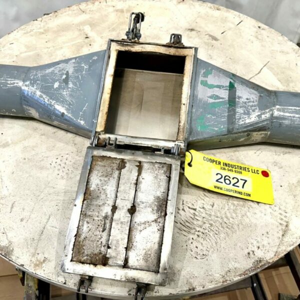 ITEM 2627:   6 ½” x 7 ½” PLATE MAGNET PNEUMATIC CONVEYING 5” DIAMETER TUBE STAINLESS USED