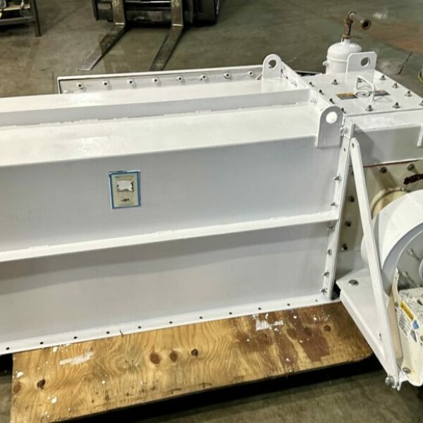 ITEM 1801: 100 SQUARE FOOT FILTER AREA BUHLER HORIZONTAL MOUNTED BIN VENT FILTER, PULSE JET CLEANING, WITH EXHAUST FAN