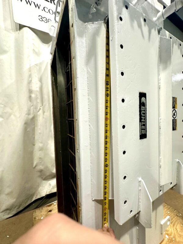 ITEM 1801:   100 SQUARE FOOT FILTER AREA BUHLER HORIZONTAL MOUNTED BIN VENT FILTER, PULSE JET CLEANING, WITH EXHAUST FAN - Image 21