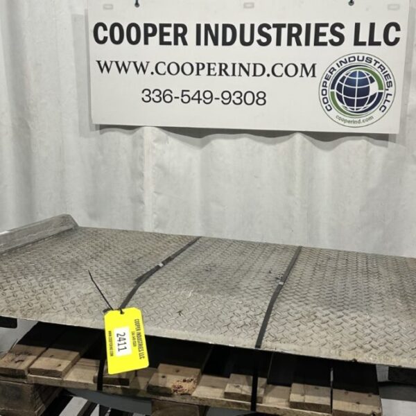 ITEM 2411:  55” x 42” PORTABLE ALUMINUM DIAMOND PATTERN FORK LIFT DOCK PLATE