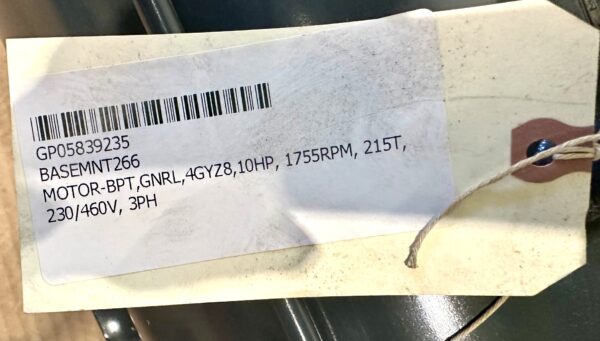 ITEM 3064: 10 HP DAYTON INVERTER DUTY MOTOR MODEL 4GYZ8 FRAME 215T;  UNUSED - Image 8