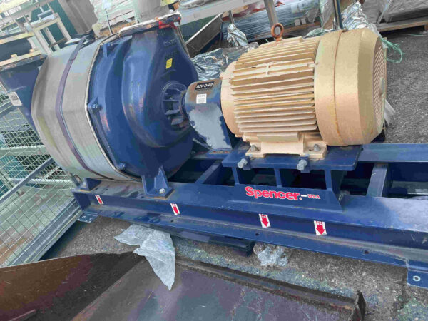 ITEM 3067:  60 HP SPENCER POWERMIZER VACUUM UNIT.  COMPLETE WITH  60 HP 230-460 VOLT MOTOR, FILTER HOLUSINGT, AND DISCHARGE HOPPER - Image 2