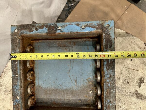 ITEM 2962:   14”x14” ABEL PNEUMATIC ROLLING BLADE KNIFE GATE CARBON STEEL USED - Image 7