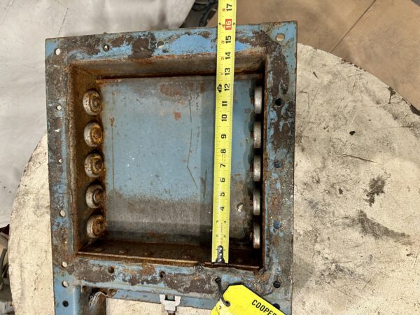 ITEM 2962:   14”x14” ABEL PNEUMATIC ROLLING BLADE KNIFE GATE CARBON STEEL USED - Image 8