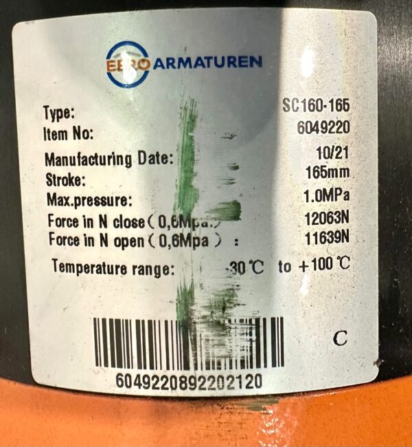 ITEM 3065:    6” STAFSJO STAINLESS PNEUMATIC KNIFE GATE - Image 10
