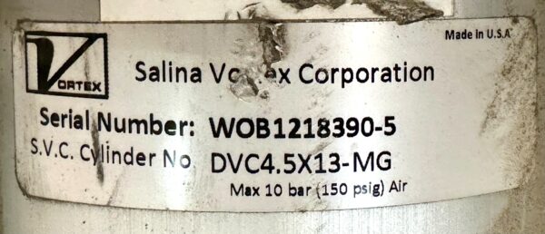 ITEM 3068:  LOT OF 5 SALINA VORTEX KNIFE GATE CYLINDERS ALL UNUSED - Image 6