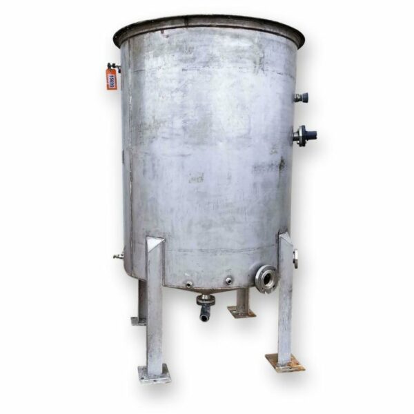 Used 585 Gallon Stainless Steel Tank, Open Top with Pipe Coils