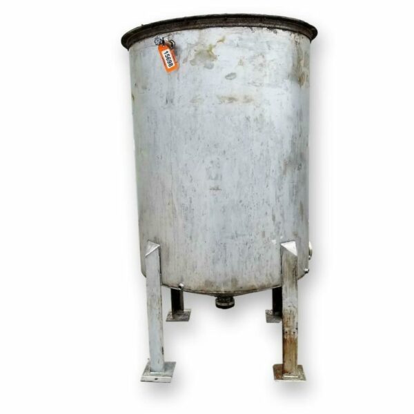 Used 585 Gallon Stainless Steel Tank, Open Top with Pipe Coils