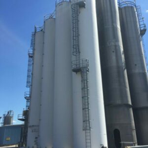 6590 CUBIC FOOT STEEL SKIRTED SILOS 12’ DIA X 74’ STRAIGHT SIDE (4 AVAILABLE)