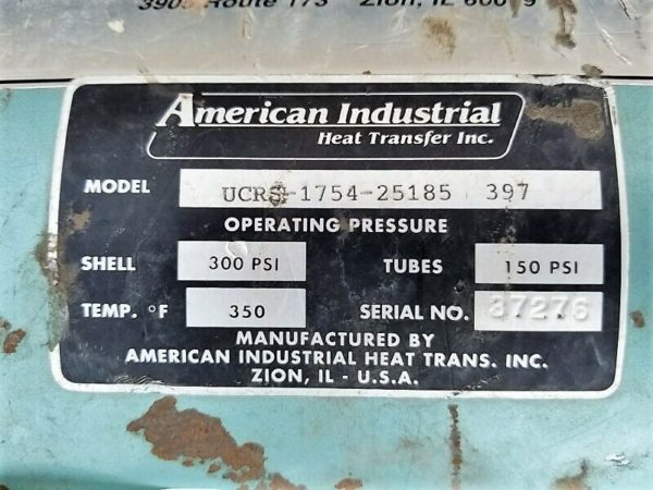 AMERICAN INDUSTRIAL HEAT TRANSFER INC. Shell & Tube Heat Exchanger - Image 8