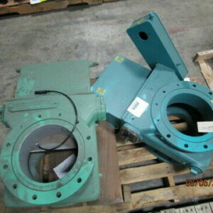 STOCK EQUIPMENT CO. 10" Air Coal Steel Gate Valve, ( blue unit on right)